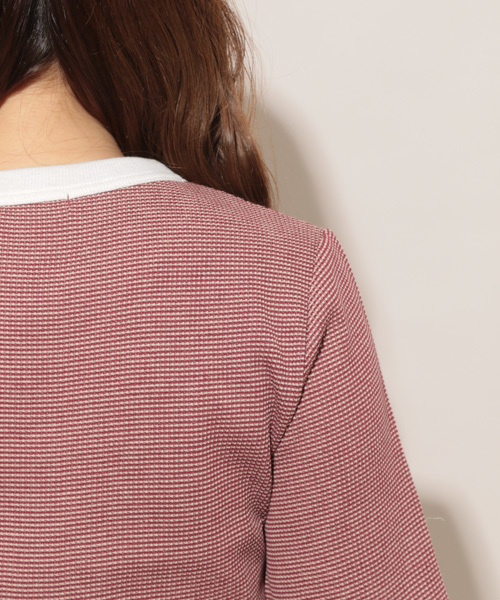 apres jour（アプレジュール）の「MIXワッフルロゴ刺繍Tシャツ【ZOZOTOWN限定アイテム】（Tシャツ/カットソー・レディース・ブラック/ボルドー/モカ・フリー）」の5枚目の写真