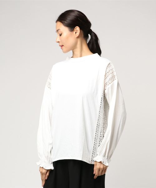 LBC（エルビーシー）の「パウダーサテンレース使いブラウス（シャツ/ブラウス・レディース・ホワイト/ブラック・M/L）」の9枚目の写真