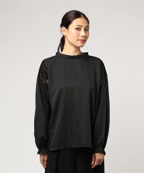 LBC（エルビーシー）の「パウダーサテンレース使いブラウス（シャツ/ブラウス・レディース・ホワイト/ブラック・M/L）」の8枚目の写真