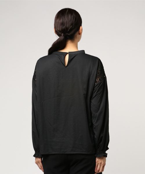 LBC（エルビーシー）の「パウダーサテンレース使いブラウス（シャツ/ブラウス・レディース・ホワイト/ブラック・M/L）」の4枚目の写真