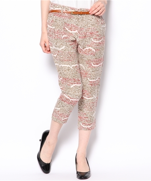 JOURNAL STANDARD(ジャーナルスタンダード)の「レースプリント クロップドパンツ(その他パンツ・レディース・カーキ/ベージュ/コバルトブルー・40/36/38)」の1枚目の写真