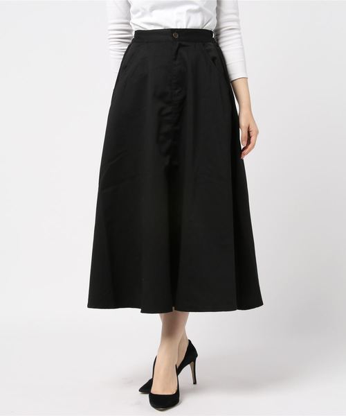 PUNYUS（プニュズ）の「ロングスカート（スカート・レディース・ブラック/ベージュ/ワイン/インディゴブルー・2/4/3/1）」の2枚目の写真