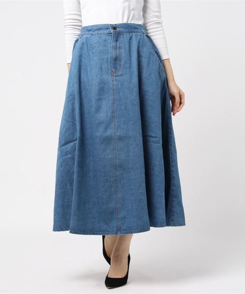 PUNYUS（プニュズ）の「ロングスカート（スカート・レディース・ブラック/ベージュ/ワイン/インディゴブルー・2/4/3/1）」の8枚目の写真