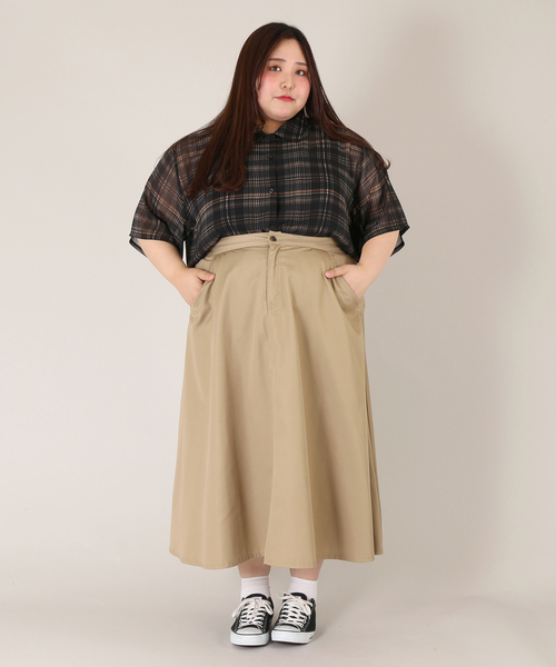 PUNYUS（プニュズ）の「ロングスカート（スカート・レディース・ブラック/ベージュ/ワイン/インディゴブルー・2/4/3/1）」の9枚目の写真