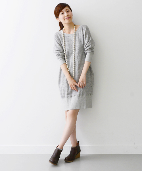 URBAN RESEARCH DOORS WOMENS（アーバンリサーチ ドアーズ ウィメンズ）の「DOORS　スウェットワンピース（ワンピース・レディース・ブラック/杢グレー・ONE SIZE）」の13枚目の写真