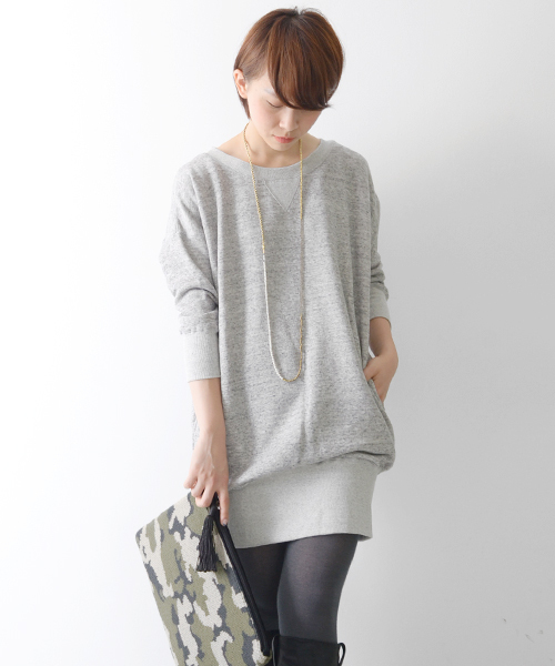 URBAN RESEARCH DOORS WOMENS（アーバンリサーチ ドアーズ ウィメンズ）の「DOORS　スウェットワンピース（ワンピース・レディース・ブラック/杢グレー・ONE SIZE）」の4枚目の写真