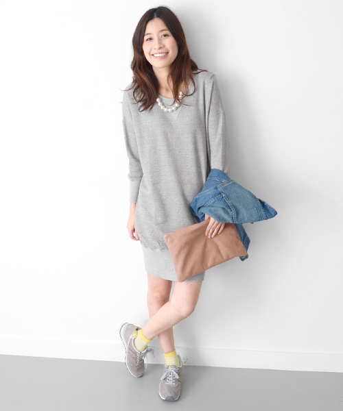 URBAN RESEARCH DOORS WOMENS（アーバンリサーチ ドアーズ ウィメンズ）の「DOORS　スウェットワンピース（ワンピース・レディース・ブラック/杢グレー・ONE SIZE）」の18枚目の写真