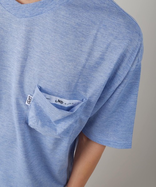 JRD by JARLD（ジェイアールディーバイジャールド）の「天竺変形 Vネックダックテイルポケット付き半袖 Tシャツ ポケT（Tシャツ/カットソー・メンズ・ホワイト/ブルー系その他/杢グレー・S/M/L）」の13枚目の写真
