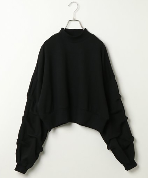 VENCEEXCHANGE(ヴァンスエクスチェンジ)の「ボリュームスリーブプルオーバー(Tシャツ/カットソー・レディース・ブラック/ベージュ・M)」の2枚目の写真