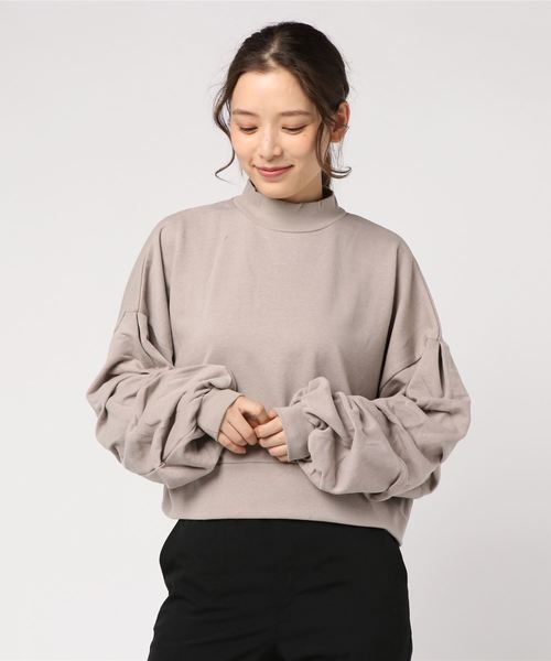 VENCEEXCHANGE(ヴァンスエクスチェンジ)の「ボリュームスリーブプルオーバー(Tシャツ/カットソー・レディース・ブラック/ベージュ・M)」の6枚目の写真