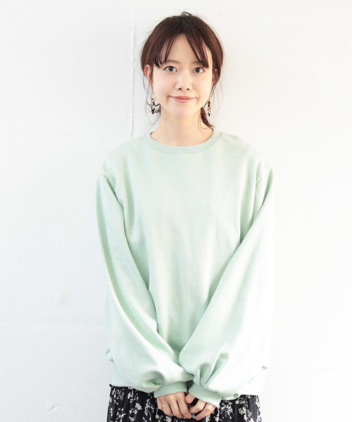 SESTO（セスト）の「ラグランボリュームスリーブパステルカラースウェットトレーナートップス（スウェット・レディース・ミント/パープル/イエロー・M）」の2枚目の写真
