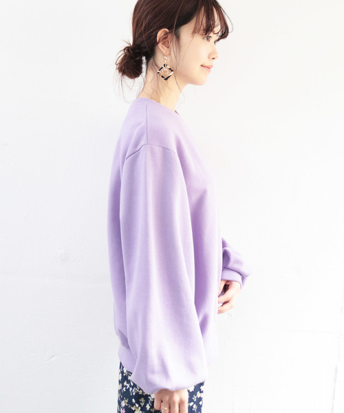 SESTO（セスト）の「ラグランボリュームスリーブパステルカラースウェットトレーナートップス（スウェット・レディース・ミント/パープル/イエロー・M）」の12枚目の写真