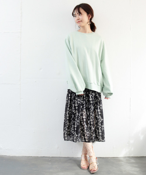 SESTO（セスト）の「ラグランボリュームスリーブパステルカラースウェットトレーナートップス（スウェット・レディース・ミント/パープル/イエロー・M）」の13枚目の写真