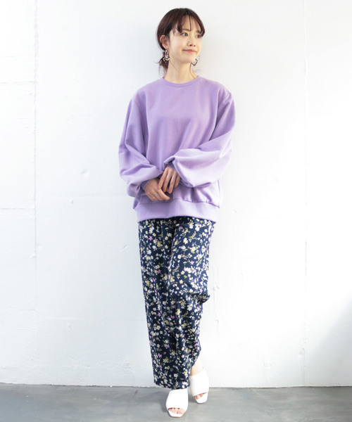 SESTO（セスト）の「ラグランボリュームスリーブパステルカラースウェットトレーナートップス（スウェット・レディース・ミント/パープル/イエロー・M）」の6枚目の写真