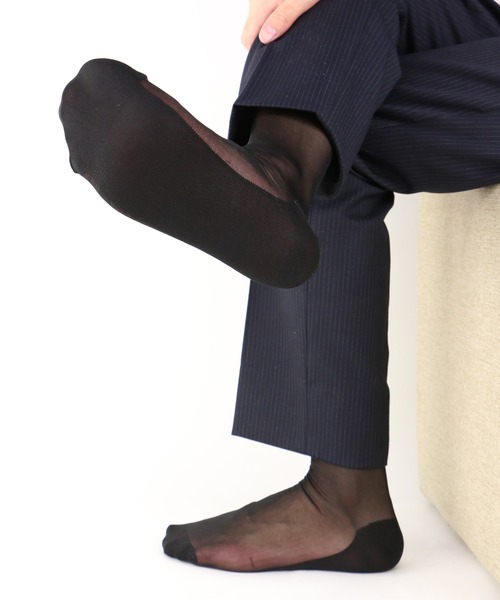 concept メンズ 抗菌防臭 シースルー ビジネスハイソックス