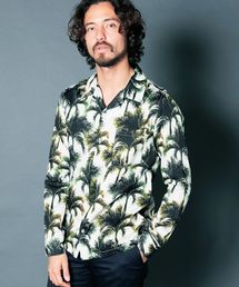 【Magine】CTN BOTANICAL PRINT OPNEN/C SHIRTS L/S: コットン ボタニカルプリント オープンカラー シャツ ロングスリーブ