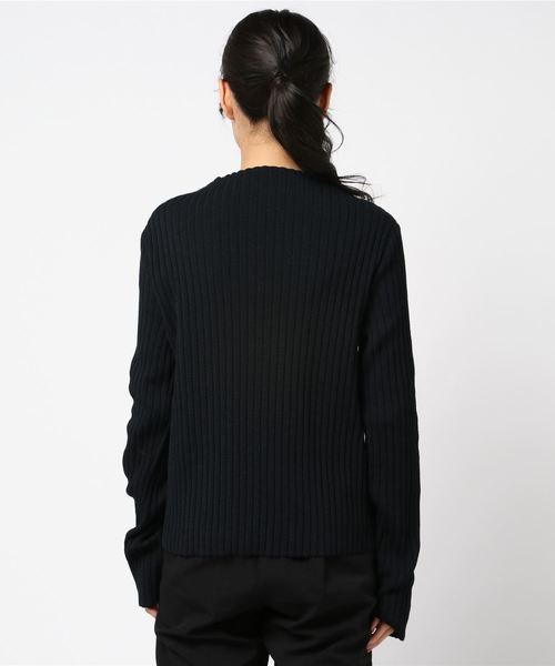 STUDIOUS(ステュディオス)の「【STUDIOUS】ワイドRIBボトルネックニット(ニット/セーター・レディース・ブラック/ネイビー・FREE)」の3枚目の写真