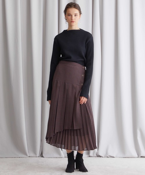 STUDIOUS(ステュディオス)の「【STUDIOUS】ワイドRIBボトルネックニット(ニット/セーター・レディース・ブラック/ネイビー・FREE)」の7枚目の写真