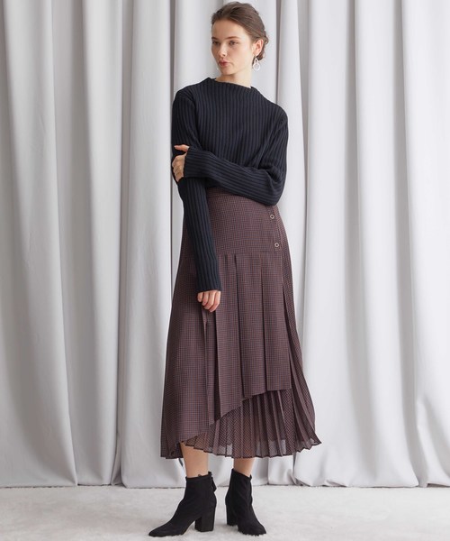 STUDIOUS(ステュディオス)の「【STUDIOUS】ワイドRIBボトルネックニット(ニット/セーター・レディース・ブラック/ネイビー・FREE)」の6枚目の写真