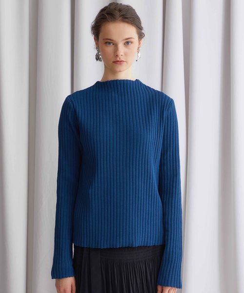 STUDIOUS(ステュディオス)の「【STUDIOUS】ワイドRIBボトルネックニット(ニット/セーター・レディース・ブラック/ネイビー・FREE)」の11枚目の写真