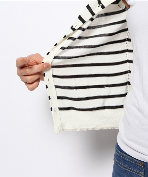 VIS（ビス）の「【ICE CUTE(R)】半袖カーディガン（カーディガン/ボレロ・レディース・ブラック/ホワイト系その他/クリーム/レッド/サンドベージュ/グリーン・MEDIUM）」の12枚目の写真