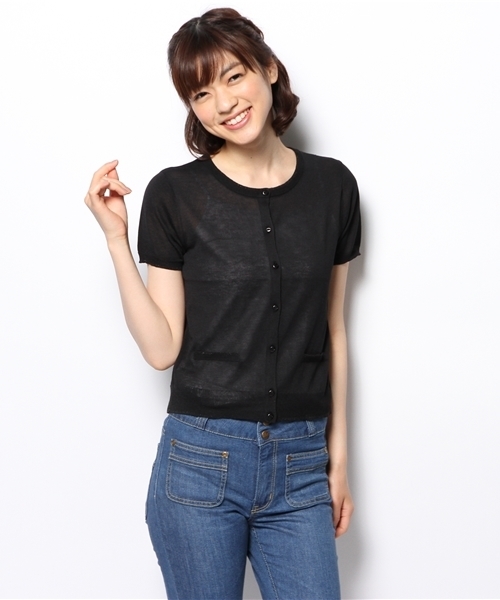 VIS（ビス）の「【ICE CUTE(R)】半袖カーディガン（カーディガン/ボレロ・レディース・ブラック/ホワイト系その他/クリーム/レッド/サンドベージュ/グリーン・MEDIUM）」の17枚目の写真