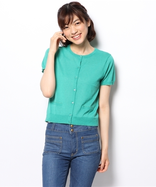 VIS（ビス）の「【ICE CUTE(R)】半袖カーディガン（カーディガン/ボレロ・レディース・ブラック/ホワイト系その他/クリーム/レッド/サンドベージュ/グリーン・MEDIUM）」の19枚目の写真