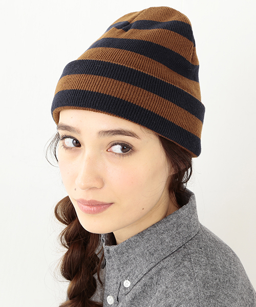 BEAMS BOY(ビームスボーイ)の「◎BEAMS BOY / ボーダー ワッチキャップ(ニットキャップ/ビーニー・レディース・ブラック/ネイビー/オフホワイト・ONE SIZE)」の3枚目の写真