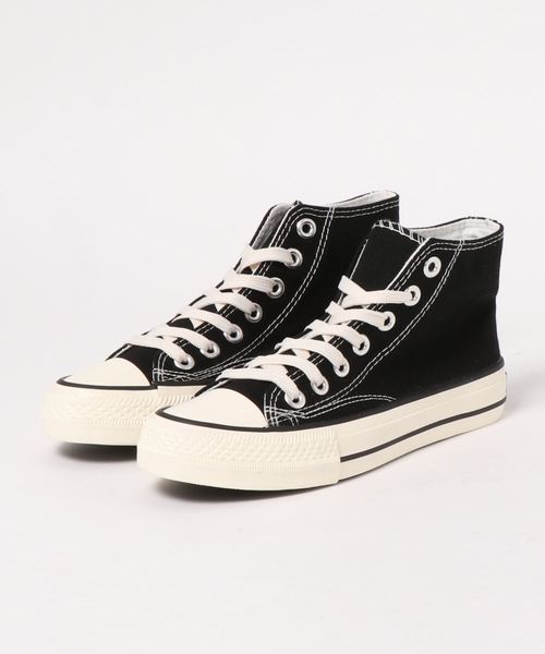 KOBE LETTUCE（コウベレタス）の「ハイカットキャンバススニーカー（スニーカー・レディース・ホワイト/ブラック/ベージュ/アイボリー/レオパード・LL/S/M/L）」の13枚目の写真