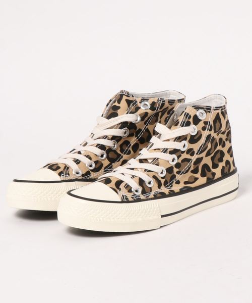 KOBE LETTUCE（コウベレタス）の「ハイカットキャンバススニーカー（スニーカー・レディース・ホワイト/ブラック/ベージュ/アイボリー/レオパード・LL/S/M/L）」の15枚目の写真