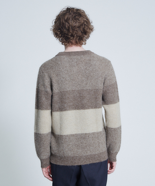 ABAHOUSE（アバハウス）の「モヘヤ混パネルクルーネック（ニット/セーター・メンズ・ネイビー/グレー/モカ・44/46/48）」の22枚目の写真