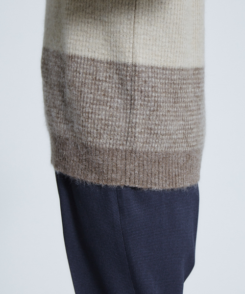 ABAHOUSE（アバハウス）の「モヘヤ混パネルクルーネック（ニット/セーター・メンズ・ネイビー/グレー/モカ・44/46/48）」の19枚目の写真
