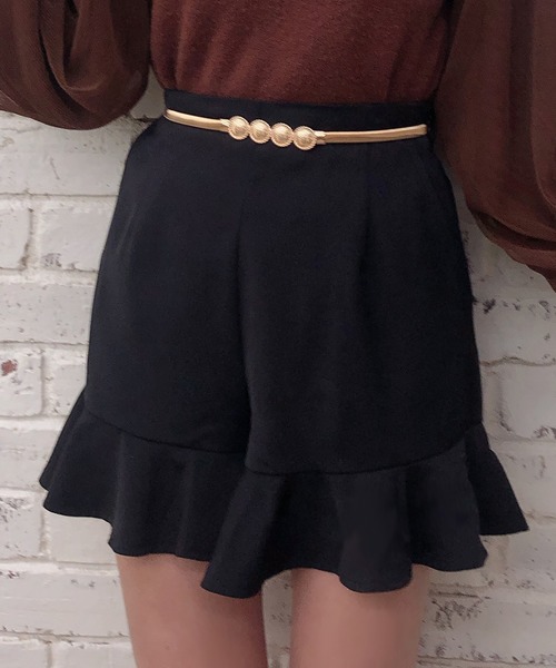 one after another NICE CLAUP（ワンアフターアナザーナイスクラップ）の「ベルト付きミニフレアショートパンツ（その他パンツ・レディース・ブラック/モカ/レオパード/チェック/ブラック系その他・FREE）」の20枚目の写真