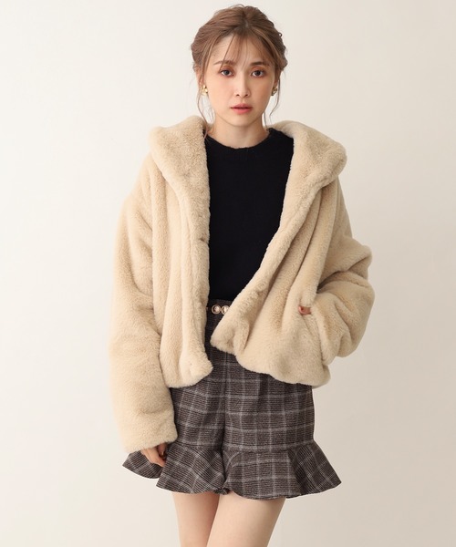 one after another NICE CLAUP（ワンアフターアナザーナイスクラップ）の「ベルト付きミニフレアショートパンツ（その他パンツ・レディース・ブラック/モカ/レオパード/チェック/ブラック系その他・FREE）」の7枚目の写真