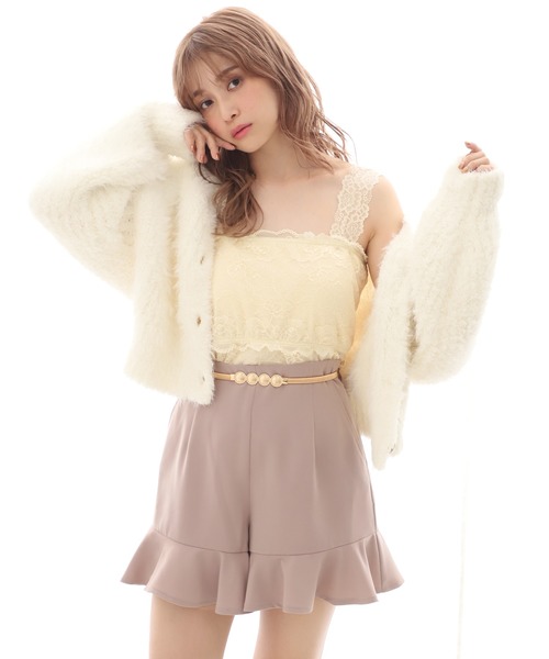 one after another NICE CLAUP（ワンアフターアナザーナイスクラップ）の「ベルト付きミニフレアショートパンツ（その他パンツ・レディース・ブラック/モカ/レオパード/チェック/ブラック系その他・FREE）」の13枚目の写真