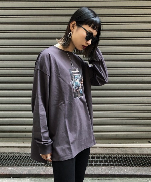 PAGEBOY（ページボーイ）の「アンティークフォトロンTEE（Tシャツ/カットソー・レディース・チャコールグレー/ベージュ/オフホワイト・FREE）」の7枚目の写真