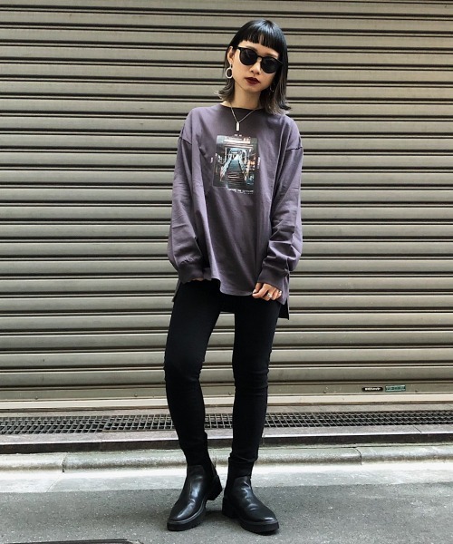 PAGEBOY（ページボーイ）の「アンティークフォトロンTEE（Tシャツ/カットソー・レディース・チャコールグレー/ベージュ/オフホワイト・FREE）」の8枚目の写真