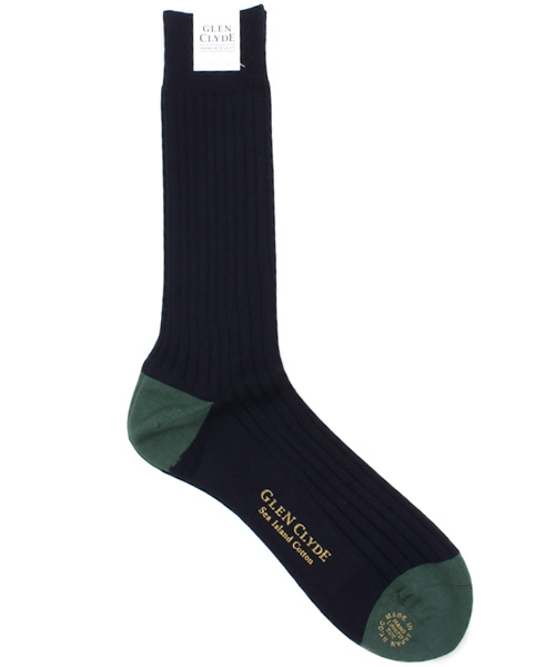 NANO universe（ナノユニバース）の「GLEN CLYDE(グレンクライド)/Middle Gauge Rib（ソックス/靴下・メンズ・ホワイト/ネイビー/ブルー/グリーン/ブラック・FREE）」の4枚目の写真