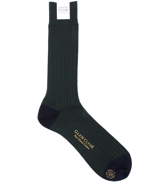 NANO universe（ナノユニバース）の「GLEN CLYDE(グレンクライド)/Middle Gauge Rib（ソックス/靴下・メンズ・ホワイト/ネイビー/ブルー/グリーン/ブラック・FREE）」の3枚目の写真