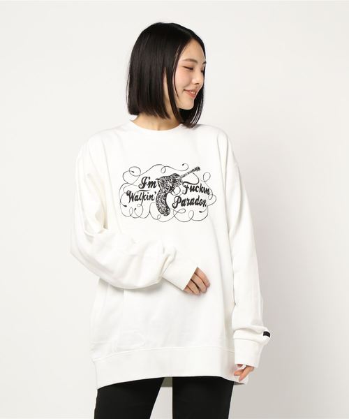 Pledge（プレッジ）の「/Pledge(プレッジ)/ギターガンプリント（パーカー・レディース・ホワイト/ブラック・FREE）」の6枚目の写真