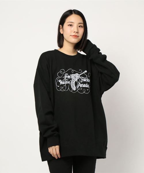 Pledge（プレッジ）の「/Pledge(プレッジ)/ギターガンプリント（パーカー・レディース・ホワイト/ブラック・FREE）」の5枚目の写真