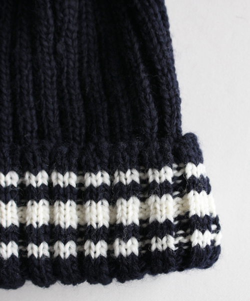 BEAUTY&YOUTH UNITED ARROWS(ビューティーアンドユースユナイテッドアローズ)の「BYBC ∵ラインリブニットキャップ◆(ニットキャップ/ビーニー・レディース・ホワイト/ネイビー/ワイン・フリ-)」の6枚目の写真