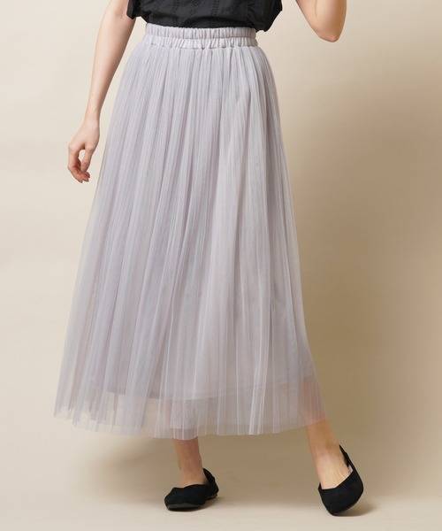 rps（アールピーエス）の「チュール消しプリーツスカート（スカート・レディース・ライトグレー/ブラック/アイボリー/ラベンダー・M）」の3枚目の写真