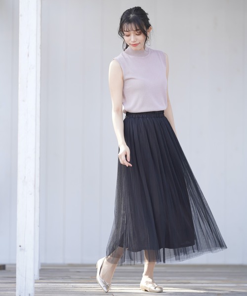 rps（アールピーエス）の「チュール消しプリーツスカート（スカート・レディース・ライトグレー/ブラック/アイボリー/ラベンダー・M）」の11枚目の写真