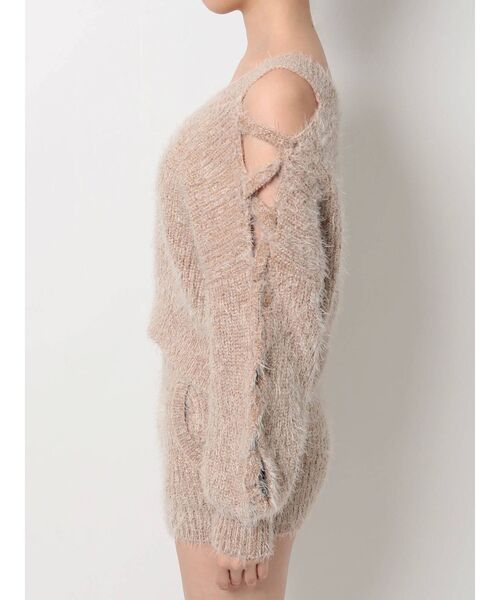 セール】アームレースアップシャギーニット トップス（ニット/セーター