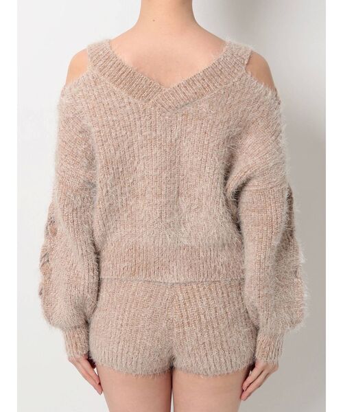 GYDA（ジェイダ）の「アームレースアップシャギーニット トップス（ニット/セーター・レディース・チャコールグレー/オレンジ/ベージュ・FREE）」の18枚目の写真