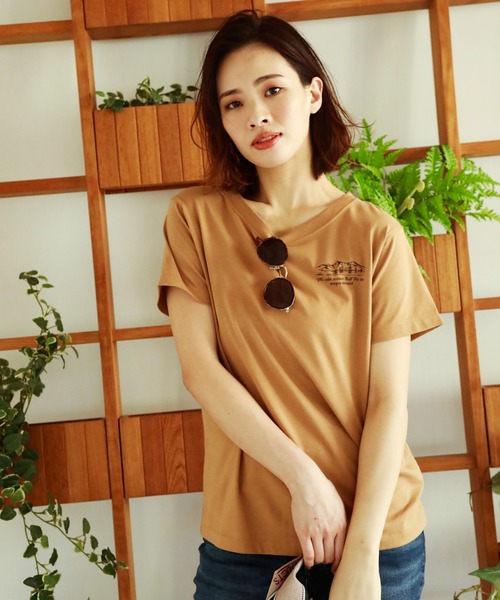 BAYFLOW(ベイフロー)の「アソートVTロゴTシャツ(Tシャツ/カットソー・レディース・ブラウン/オフホワイト/ブルー/グリーン・SMALL/MEDIUM)」の1枚目の写真