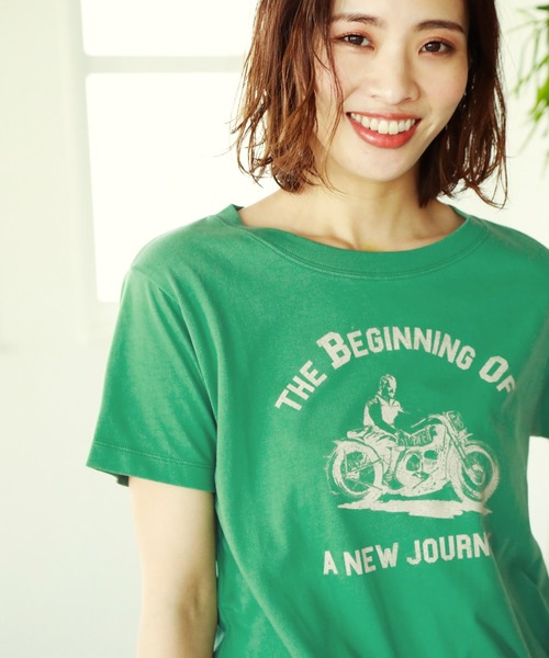 BAYFLOW(ベイフロー)の「アソートVTロゴTシャツ(Tシャツ/カットソー・レディース・ブラウン/オフホワイト/ブルー/グリーン・SMALL/MEDIUM)」の3枚目の写真