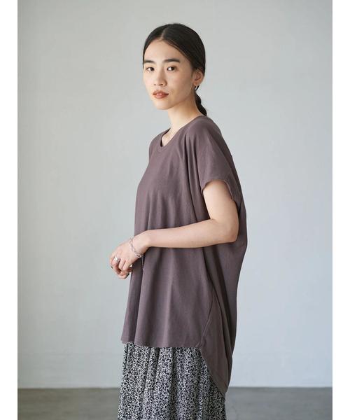 AMERICAN HOLIC(アメリカンホリック)の「バックドレープカットプルオーバー *(Tシャツ/カットソー・レディース・ブラック/パープル/カーキ/アイボリー・FREE)」の5枚目の写真
