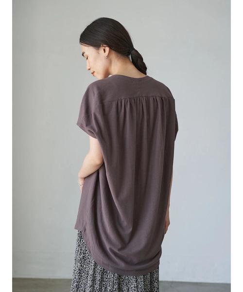 AMERICAN HOLIC(アメリカンホリック)の「バックドレープカットプルオーバー *(Tシャツ/カットソー・レディース・ブラック/パープル/カーキ/アイボリー・FREE)」の6枚目の写真